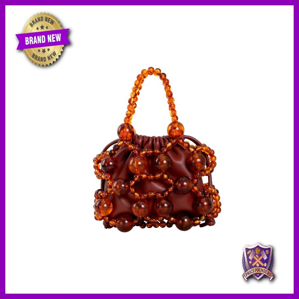 Leather Shoulder Bag Bohemian Crossbody Elegant Evening Wear Beaded Accents
